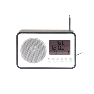 Budík a FM rádio Karlsson KA6036BK, 13cm